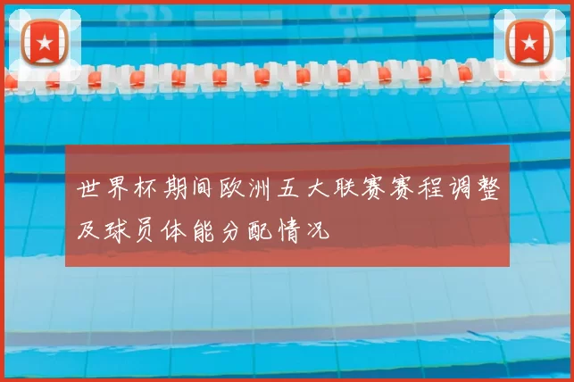 世界杯期间欧洲五大联赛赛程调整及球员体能分配情况